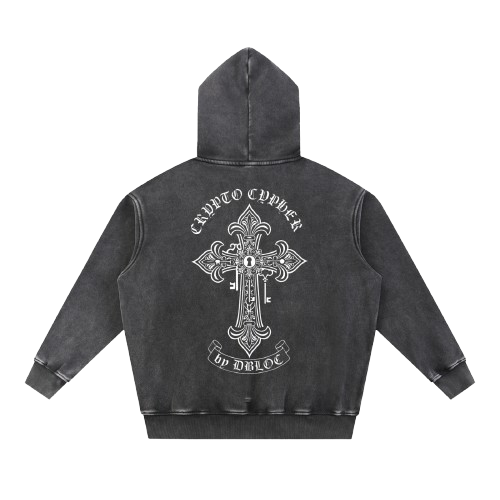 Crypto Cypher "Protection" Limited Edition Premium Comfort Snow Washed Fleece Oversize Hoodie