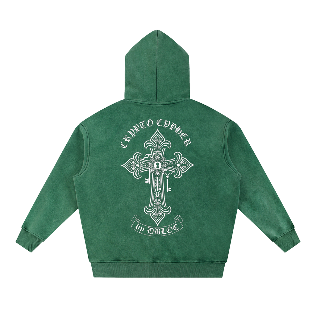 Crypto Cypher "Protection" Limited Edition Premium Comfort Snow Washed Fleece Oversize Hoodie