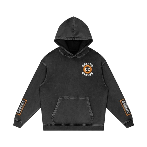 Crypto Cypher "Logo" Premium Snow Washed Loose Cotton Hoodie