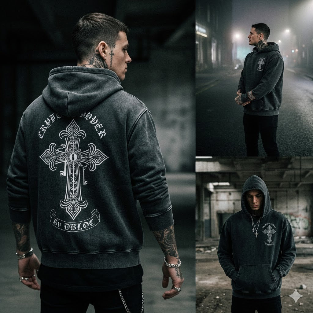 Crypto Cypher "Protection" Limited Edition Premium Comfort Snow Washed Fleece Oversize Hoodie